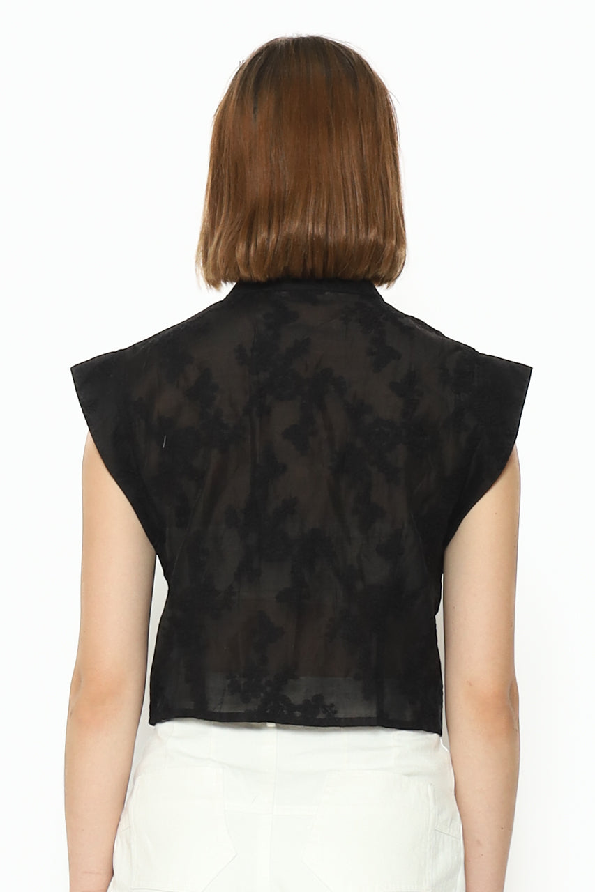 Bloom et Champs Changi Top Bordir Black