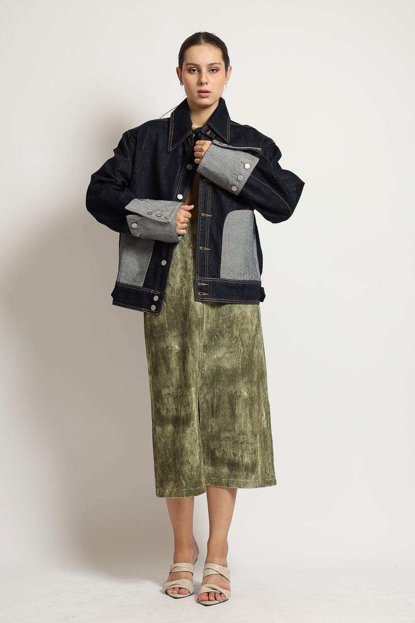 Bloom et Cotton Denim Jacket with removable Sleeve