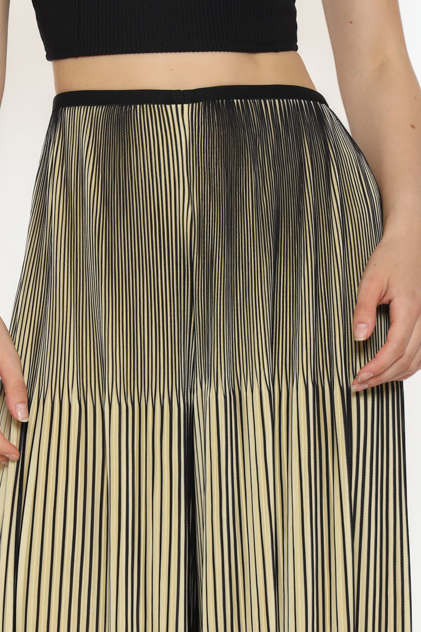 Bloom et Champs Zebra Pleats Pants in Sandy Color