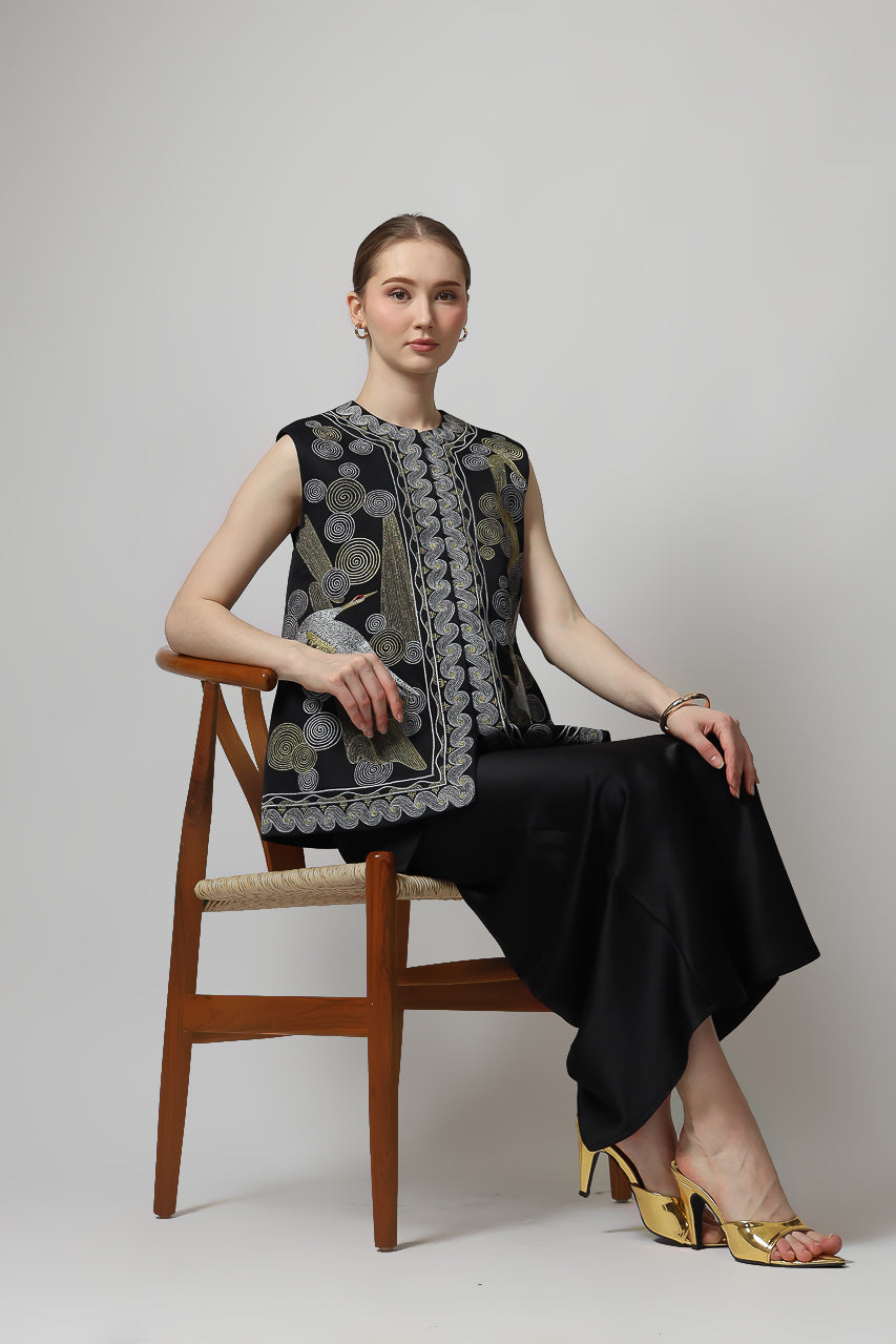 Bloom et Champs Abstract Embroidered Vest