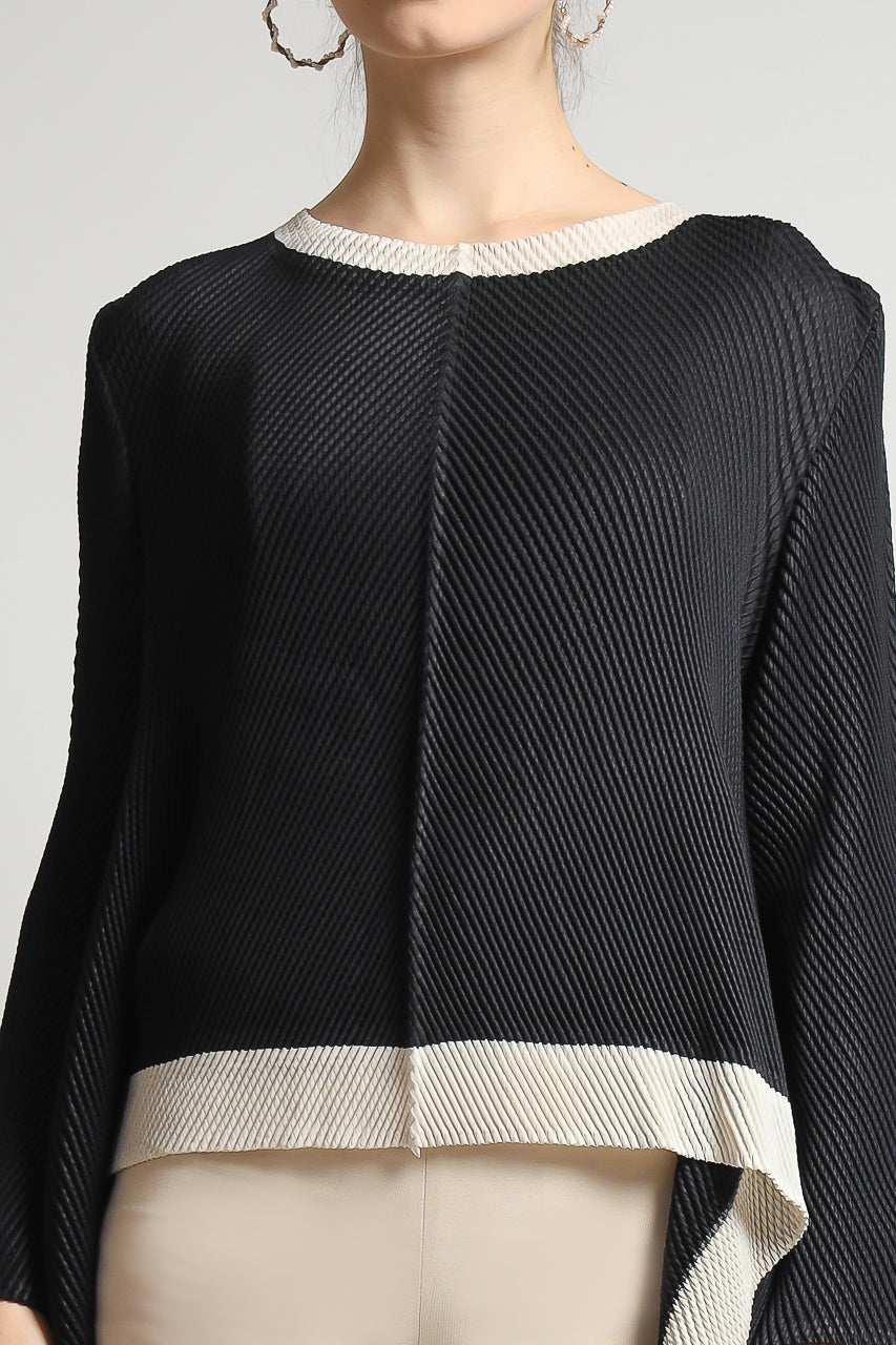 Bloom et Champs Top Kotak Pleats Monochrome