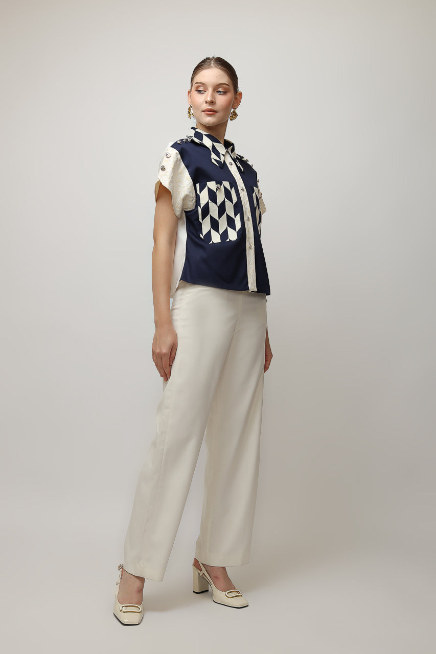 BLoom et Champs Kemeja Catur Navy