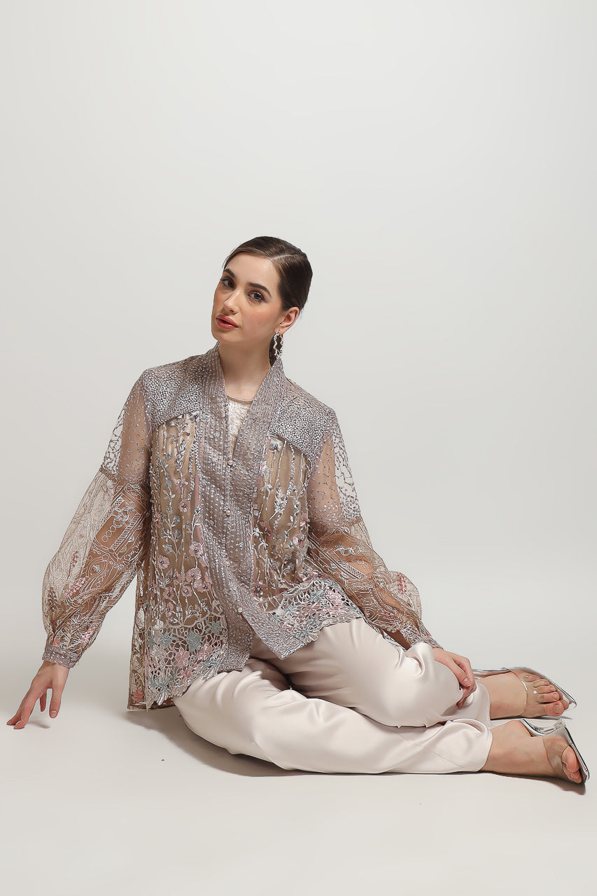 Bloom et Champs Kimono Kaftan KBY Pinkish with Elastic Saten Nude Pants