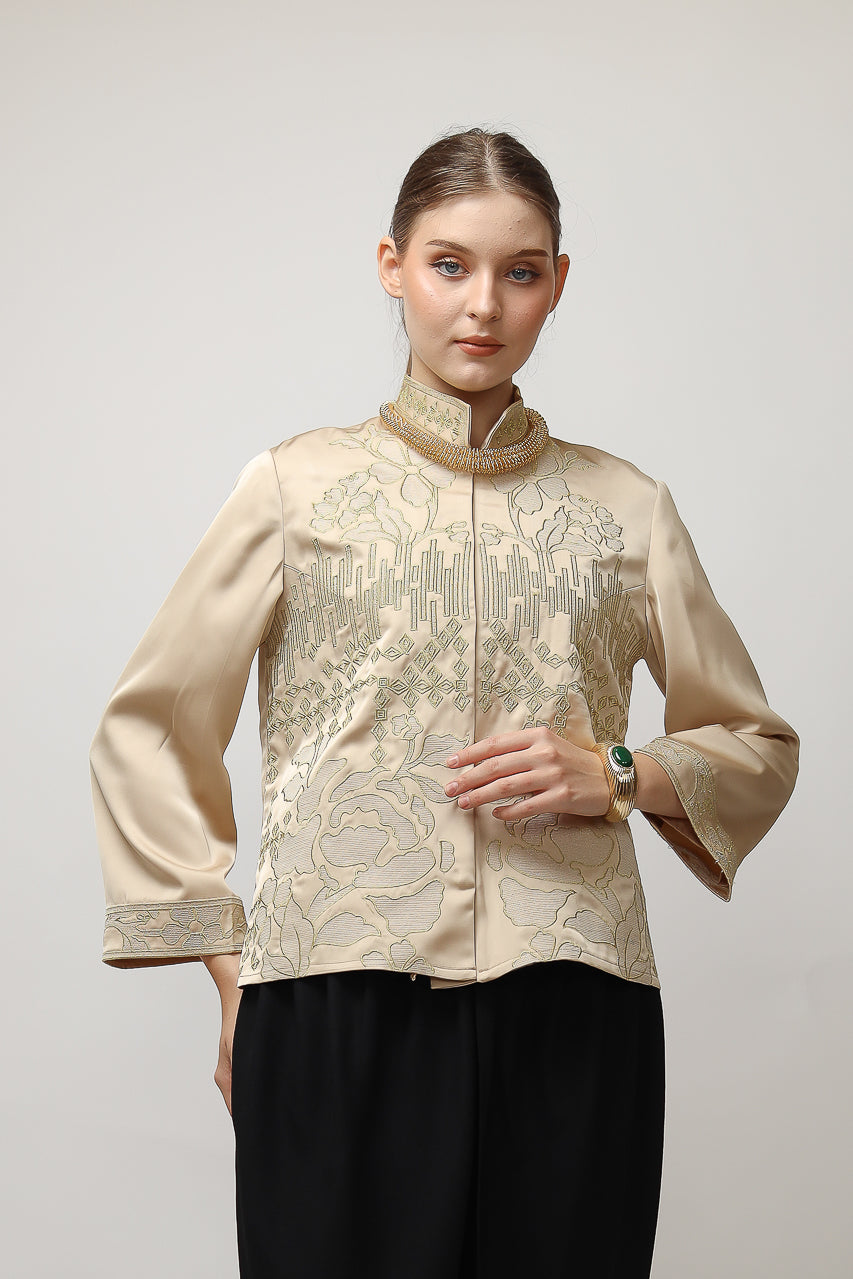 Bloom et Champs Blouse Bordir Gold Beige