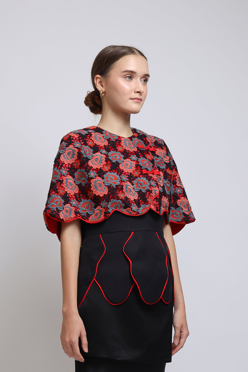 Bloom et Champs Ivana Blouse/Double Obi Skirt in Black