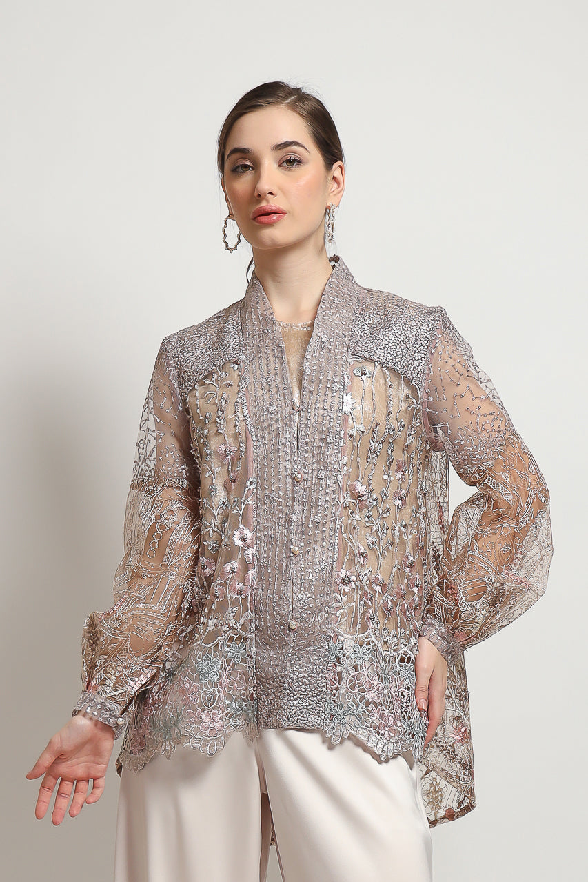 Bloom et Champs Kimono Kaftan KBY Pinkish with Elastic Saten Nude Pants