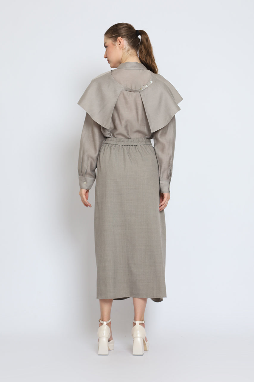 Bloom et Cotton Flowy Multi ways Bib Shirt/Assymetrical Skirt