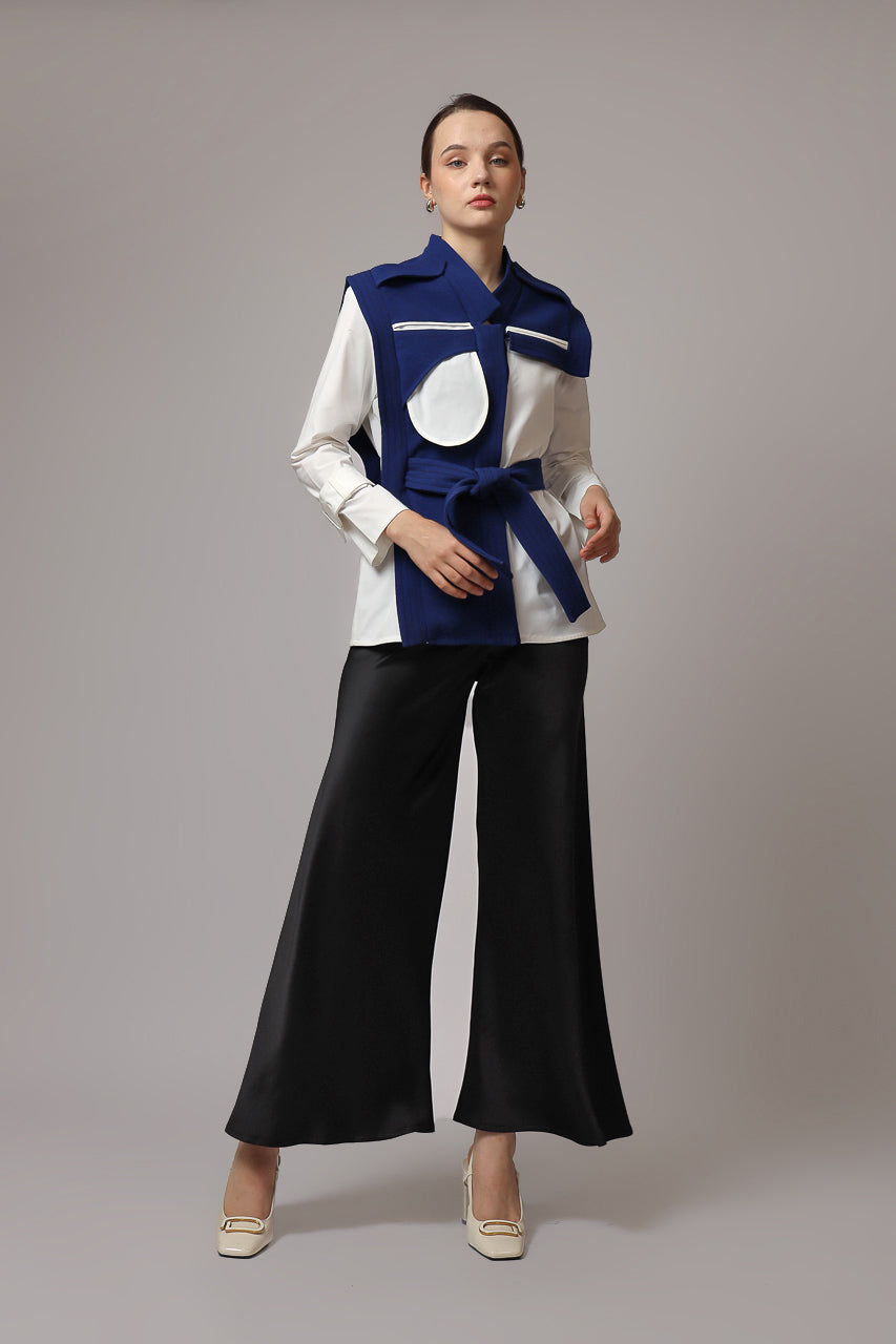 Bloom et Champs Kemeja Aksen in Azure Blue