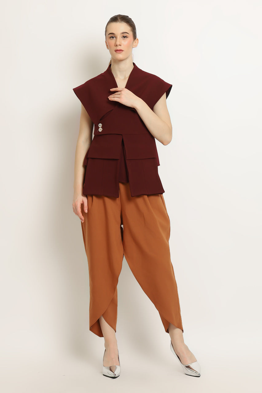 Bloom et Selah Top in Maroon