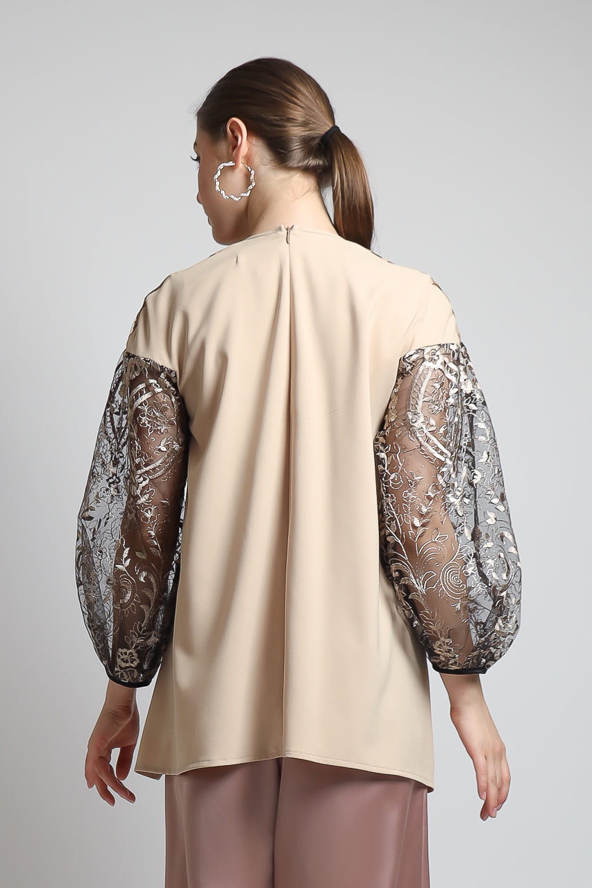 Bloom et Champs Top Tail Tulle Crepe with Elastic Saten Pants