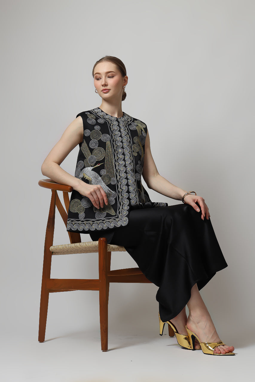 Bloom et Champs Abstract Embroidered Vest