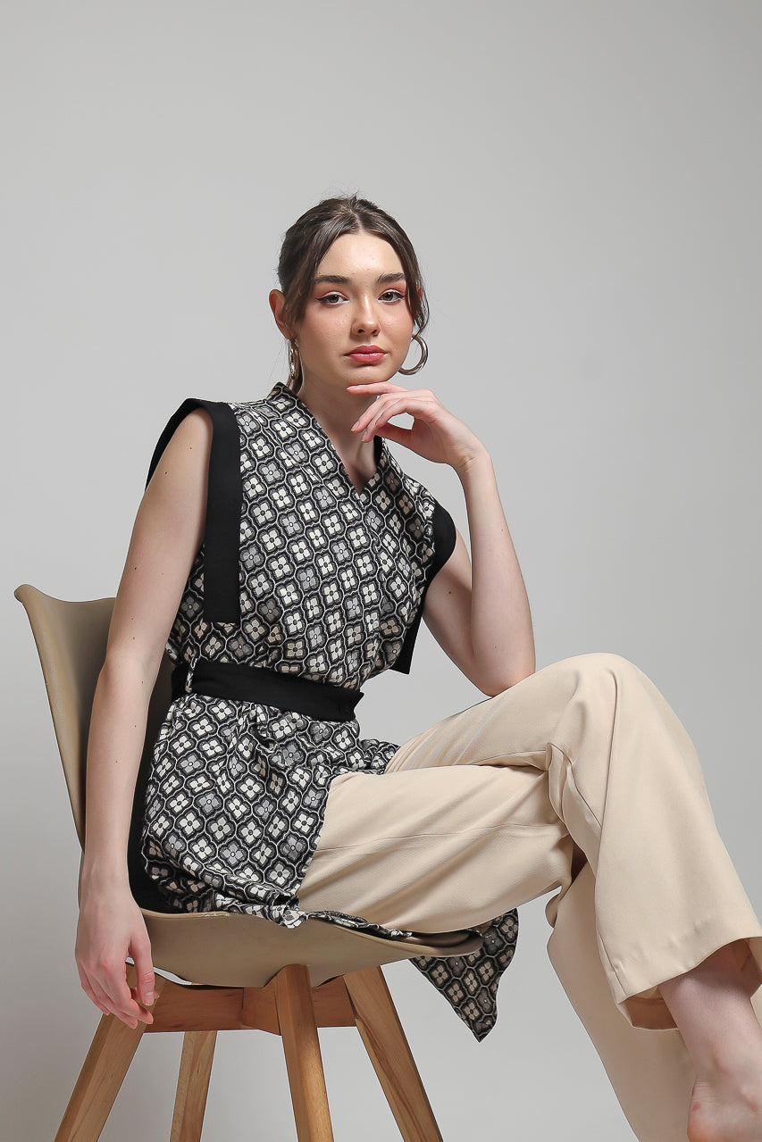 Bloom et Champs Top Buntut Bunga/ DT Pants Creme