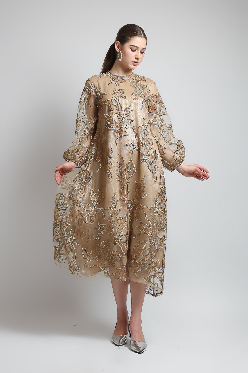 Bloom et Champs Fiona Leaves Dress with Beading