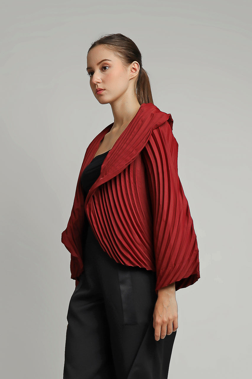 BLOOM ET CHAMPS RED OUTER PLEATS