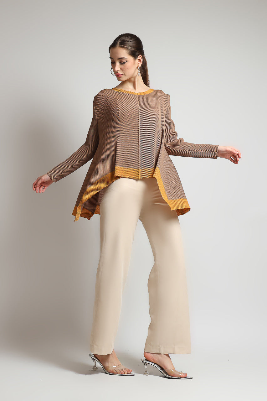 Bloom et Champs Mustard Blouse Pleats
