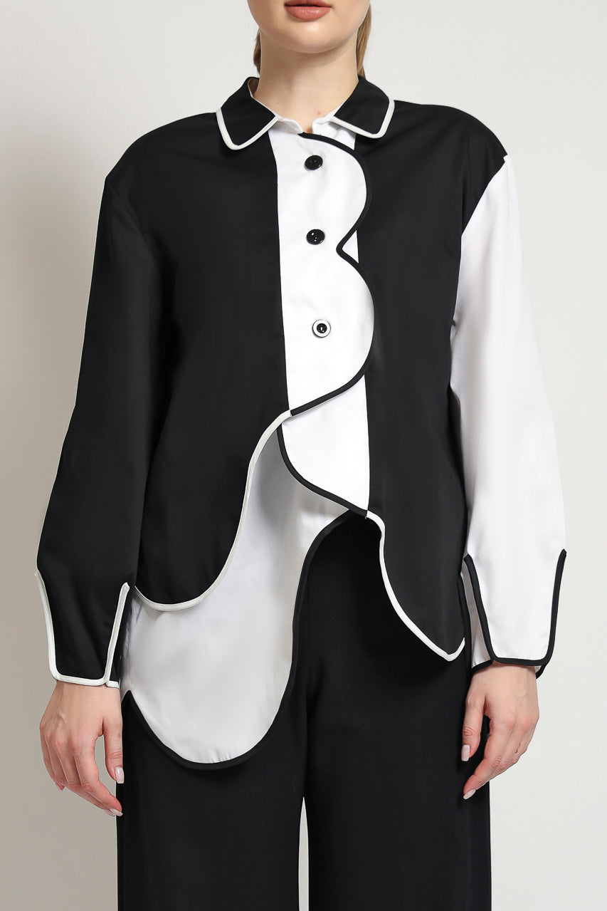 Bloom et Champs Monochrome Scalloped Shirt