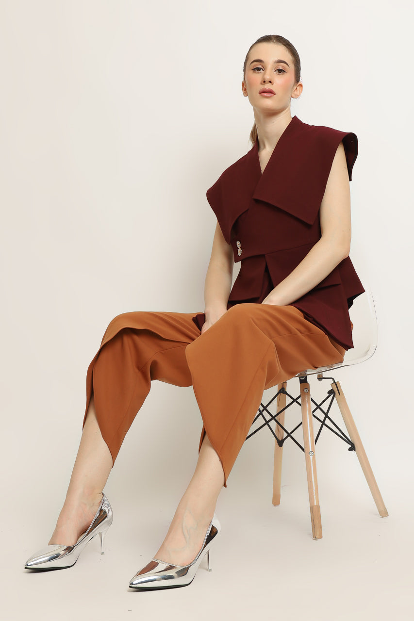 Bloom et Selah Top in Maroon