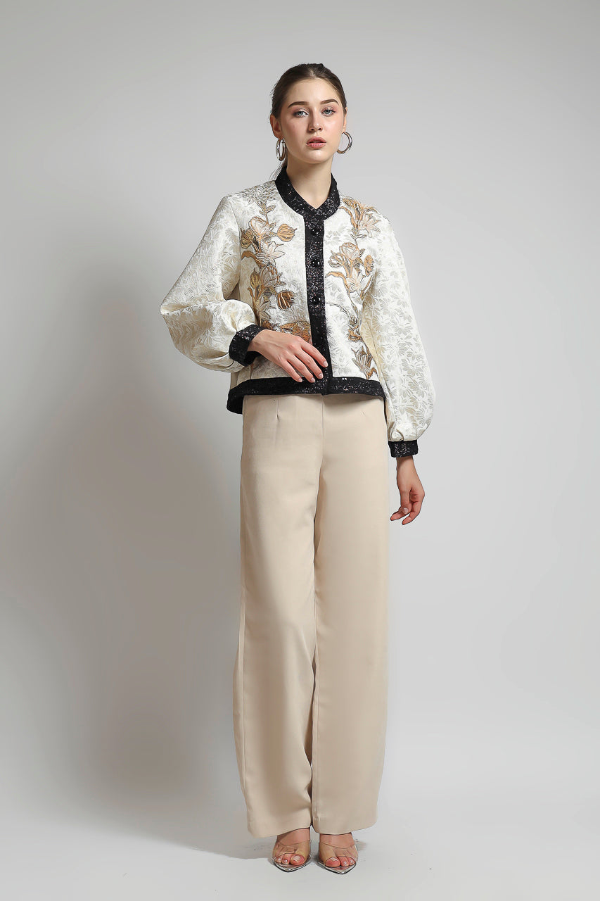 Bloom et Champs Blazer Jacquard Bordir Kembang