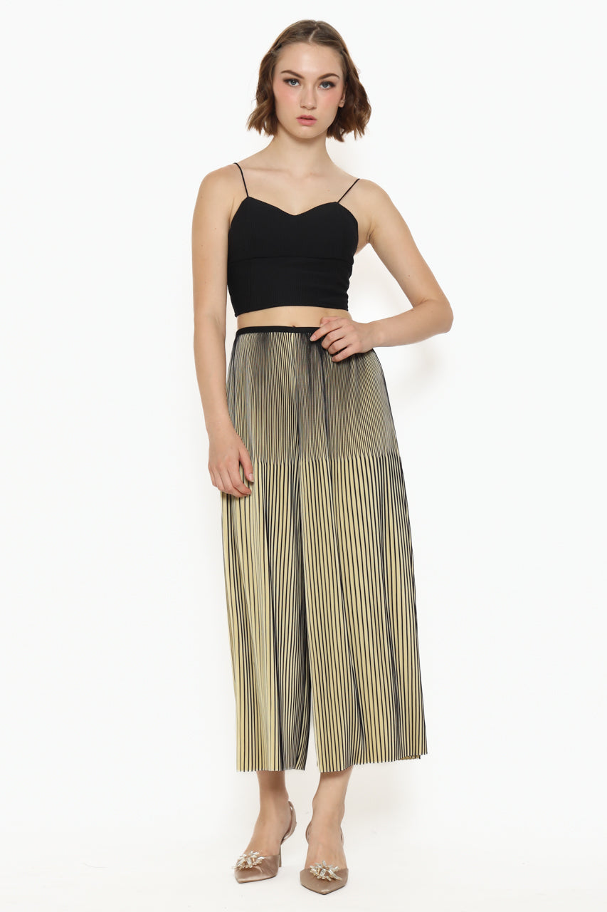 Bloom et Champs Zebra Pleats Pants in Sandy Color