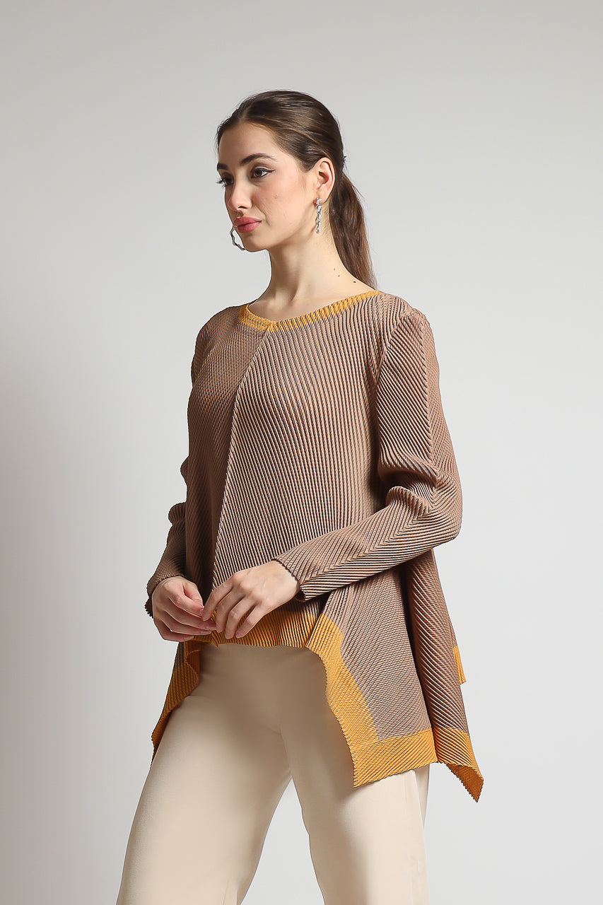 Bloom et Champs Mustard Blouse Pleats