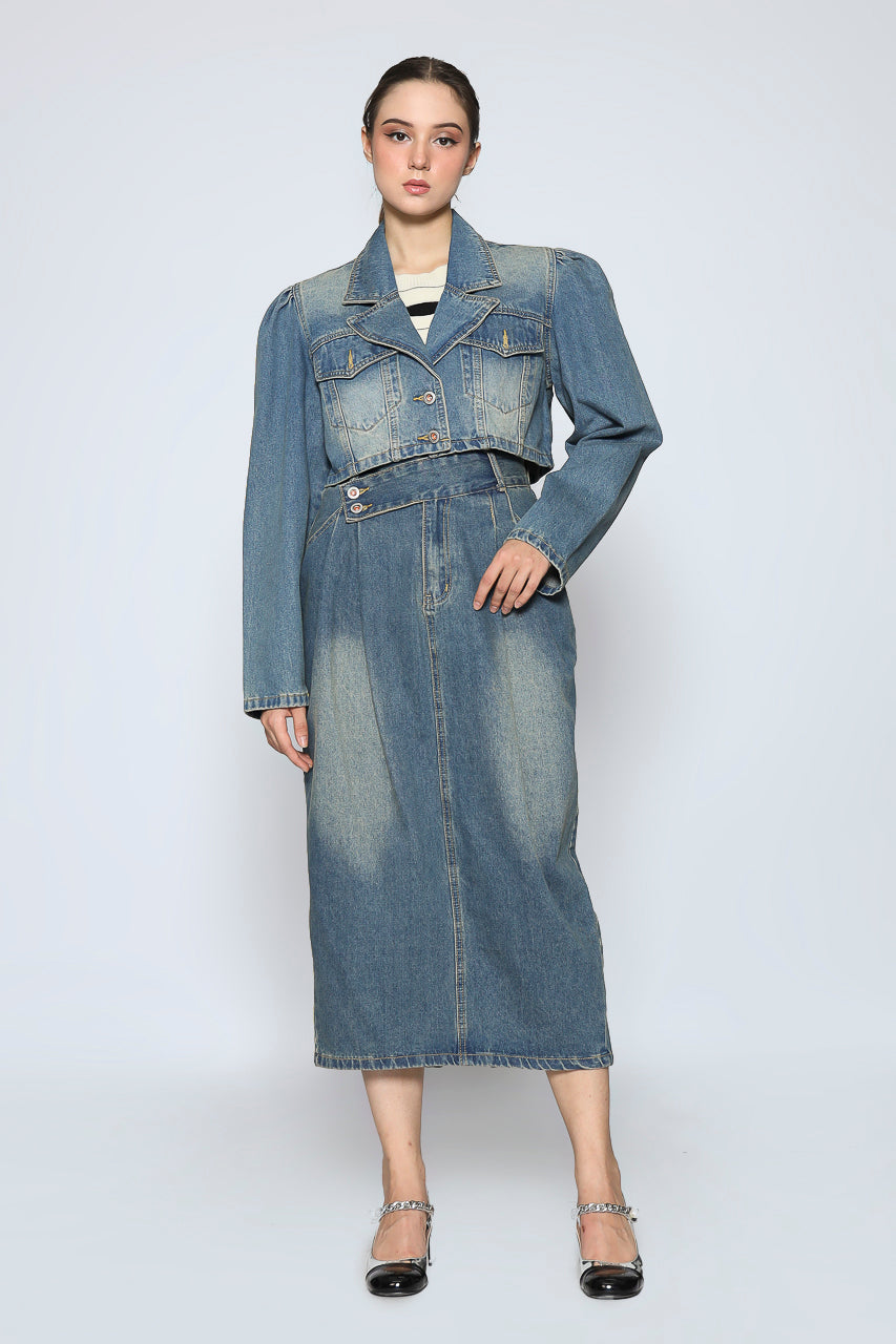 Bloom et Champs Long Denim Skirt