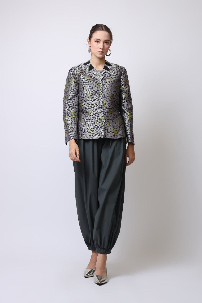 Bloom et Champs Grey Jacquard Blazer