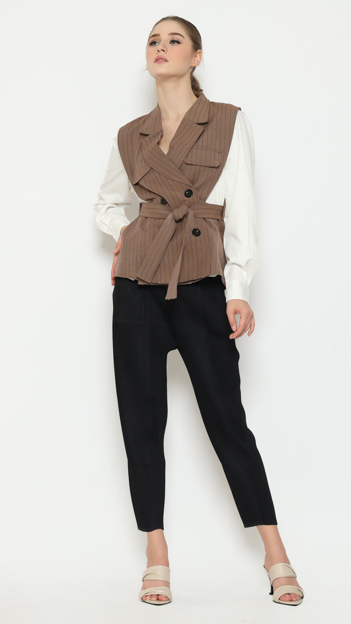 Bloom et Champs Kemeja Salur Mocha