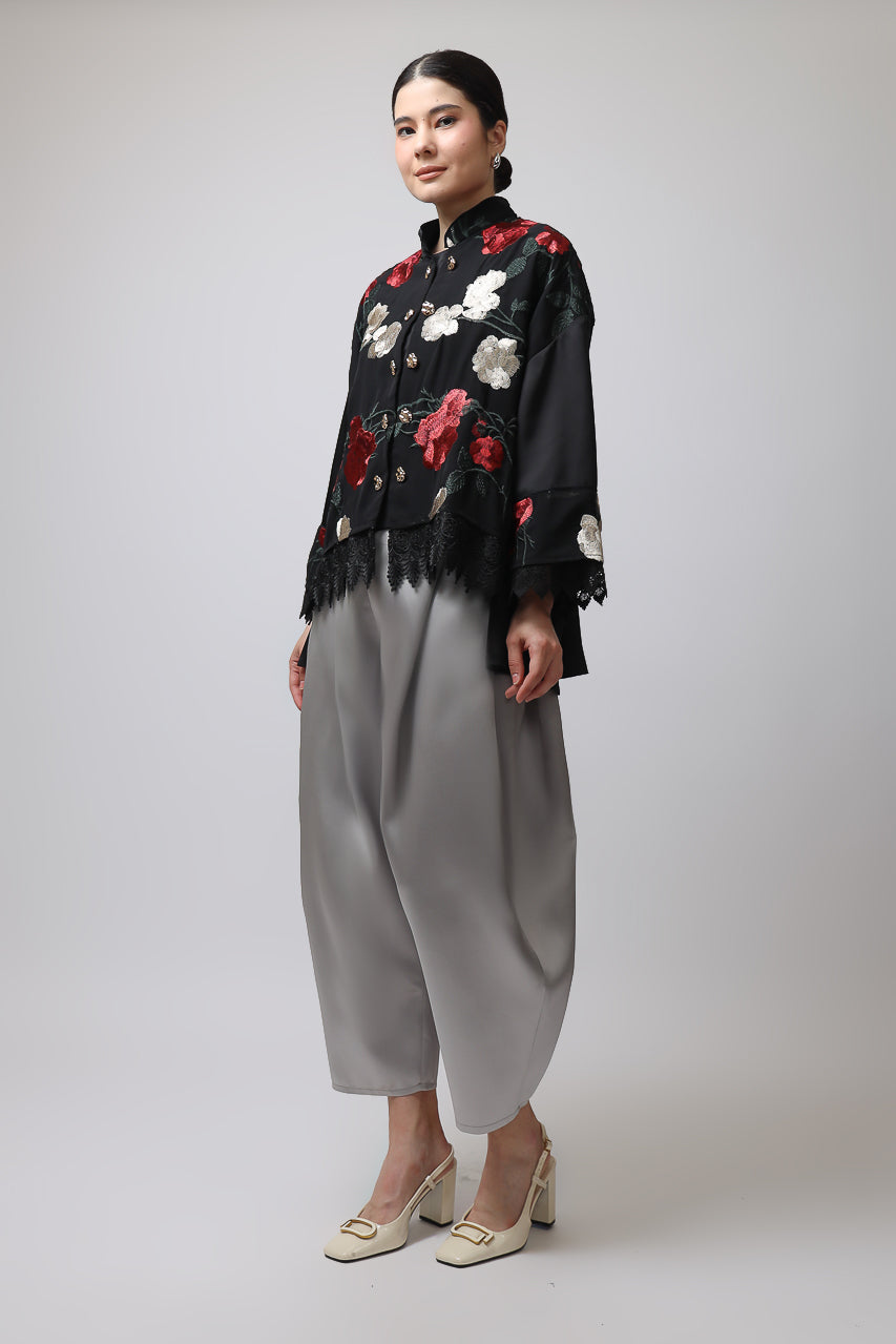 Bloom et Champs Mawar Blouse/Mikado Silver Pants