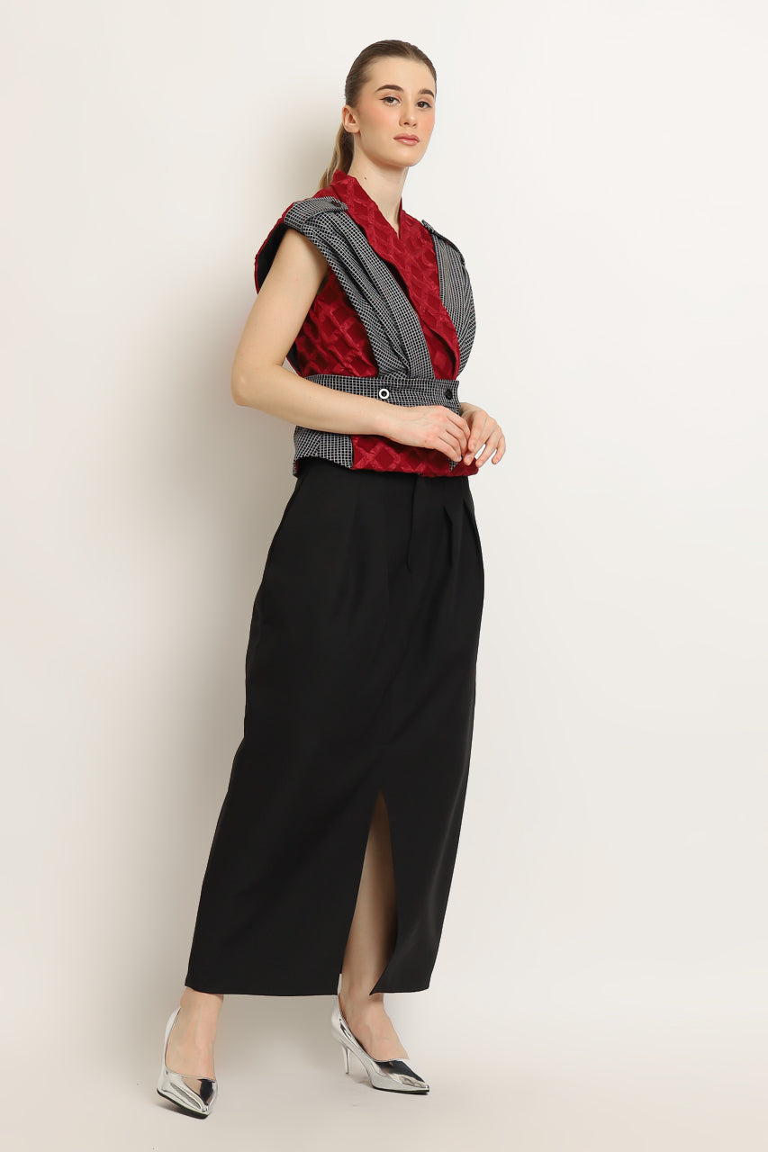Bloom et Champs Set Top Embossed in Red