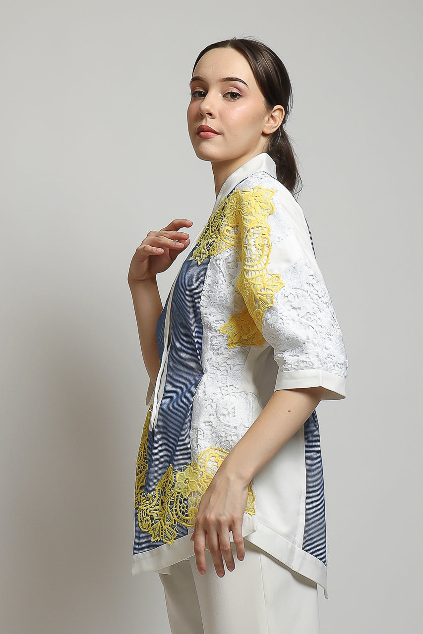 Bloom et Champs Kemeja Brukat Kuning