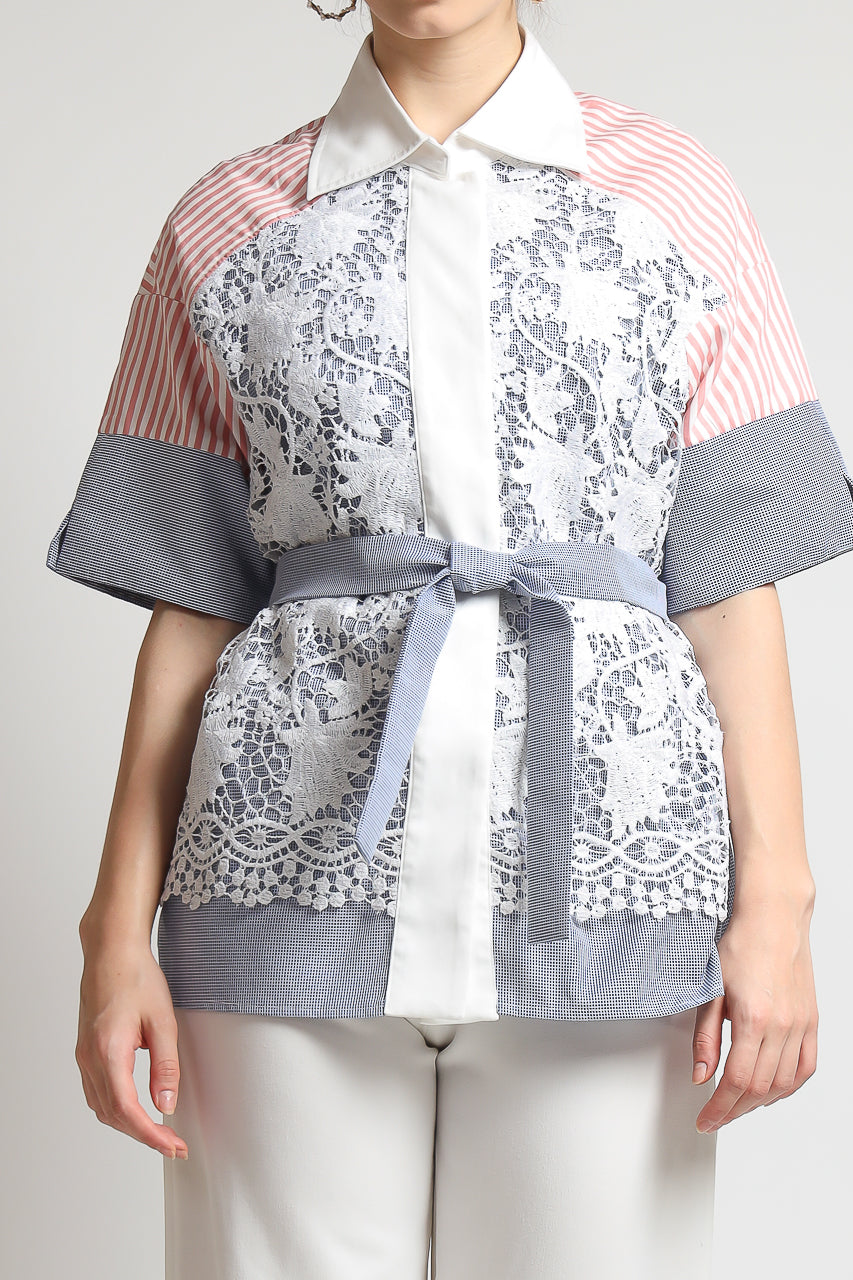 Bloom et Champs Kemeja Salur Pink