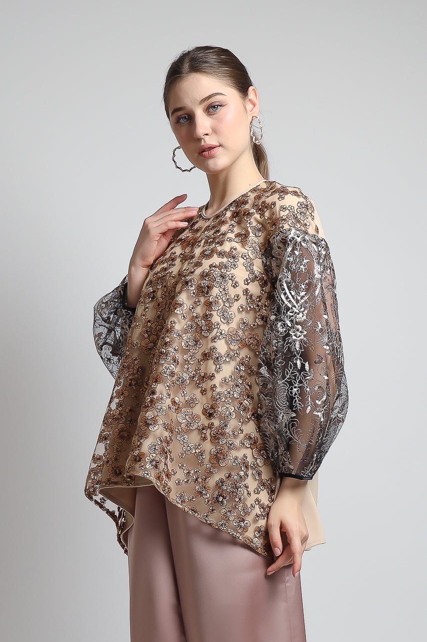 Bloom et Champs Top Tail Tulle Crepe with Elastic Saten Pants