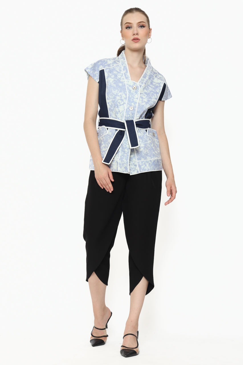 Bloom et Champs Kemeja Denim Abstrak