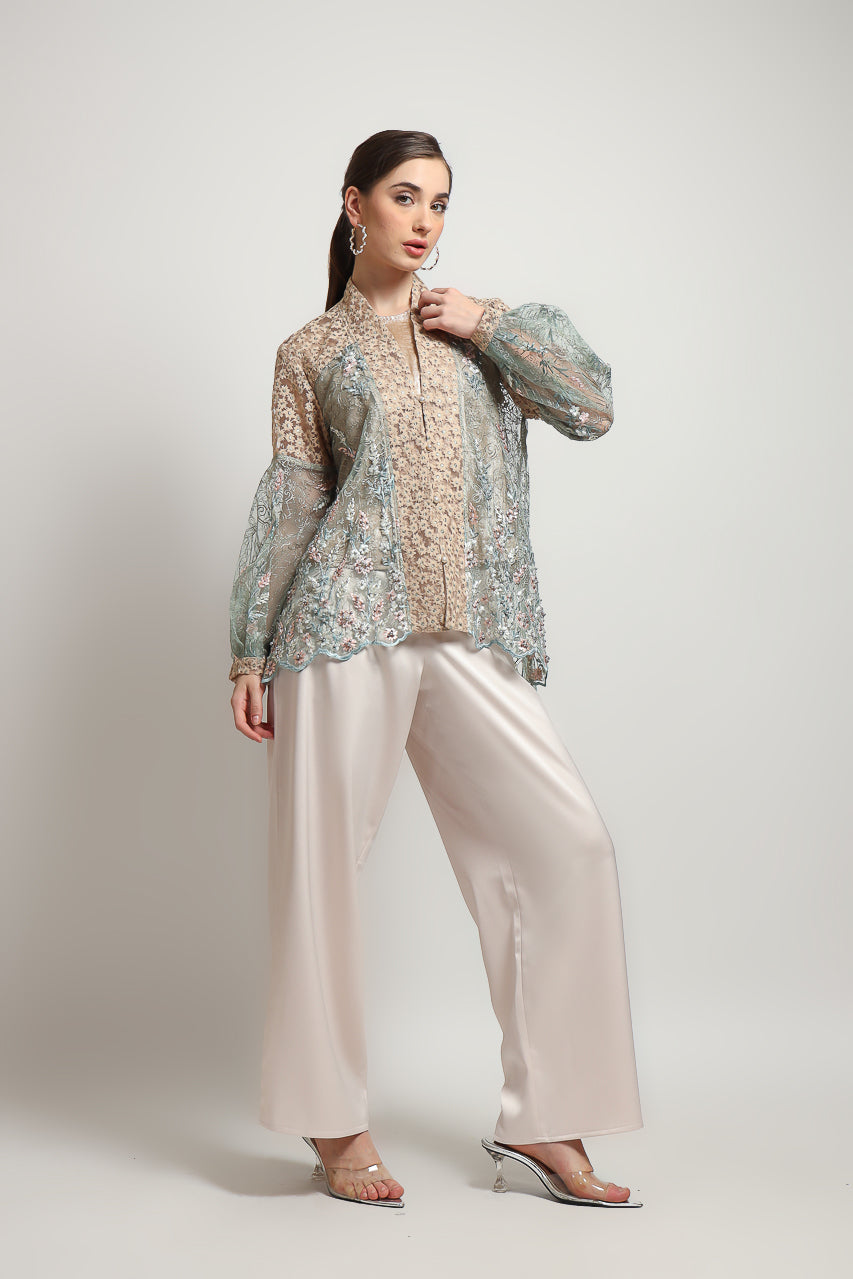 Bloom et Champs Kimono Kaftan KBY Olive with Elastic Saten Pants