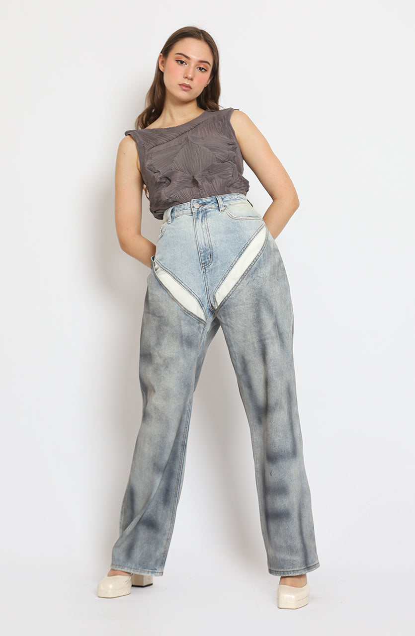 Bloom et Cotton Split Denim Pants