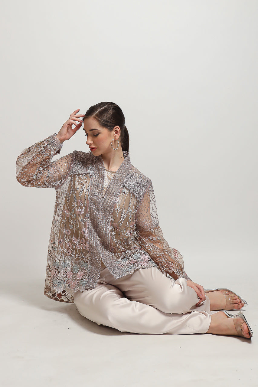 Bloom et Champs Kimono Kaftan KBY Pinkish with Elastic Saten Nude Pants