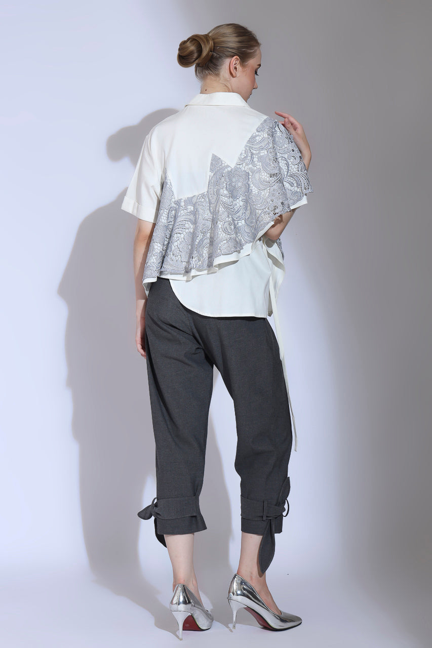 Bloom et Champs Kemeja Silver Brukat