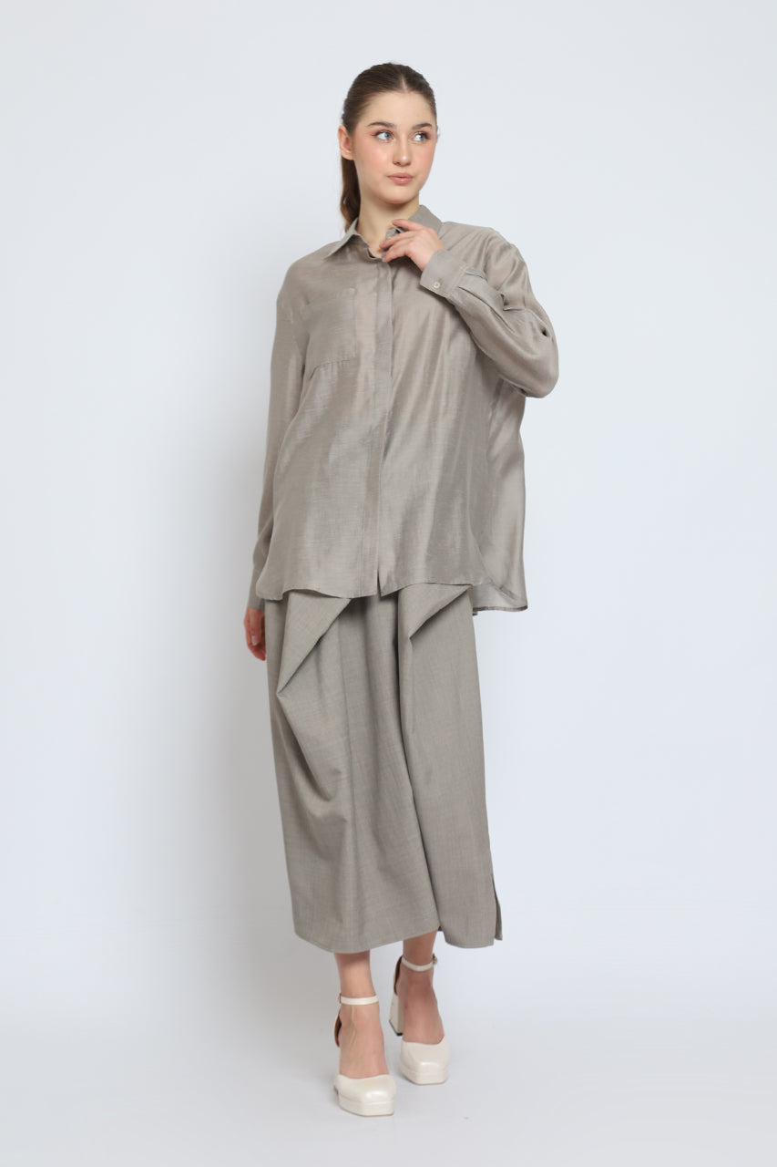 Bloom et Cotton Flowy Multi ways Bib Shirt/Assymetrical Skirt