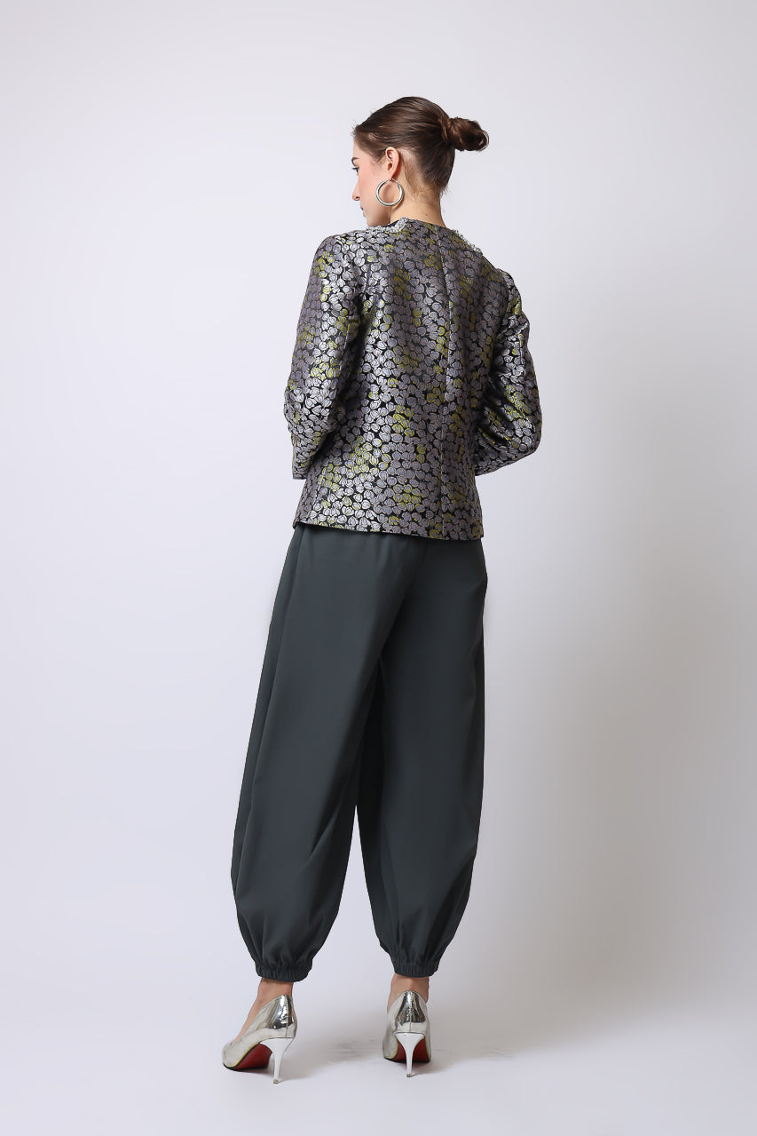 Bloom et Champs Grey Jacquard Blazer