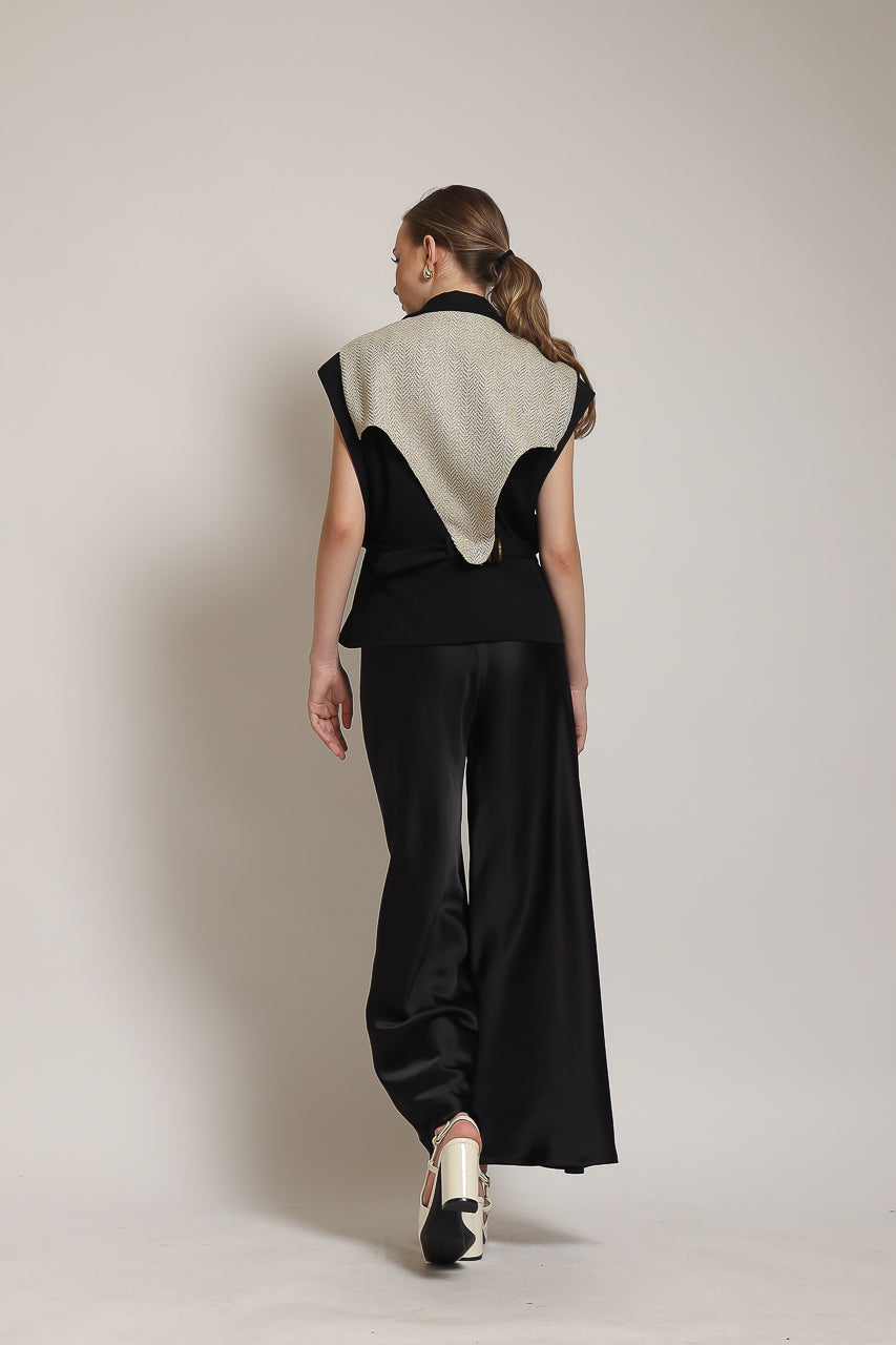 Bloom et Champs Blazer Acrylic Lapel Black