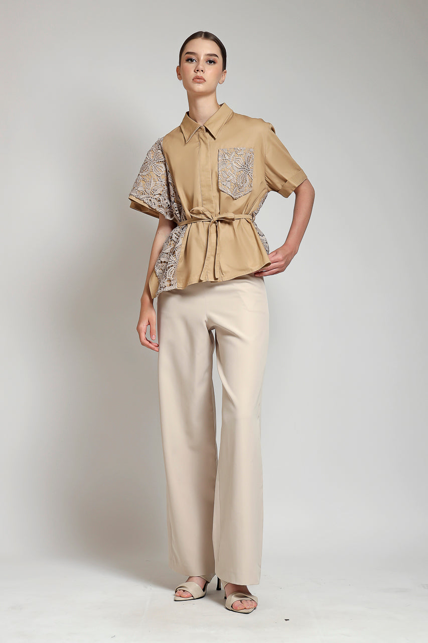 Bloom et Champs Mocha Lace Shirt