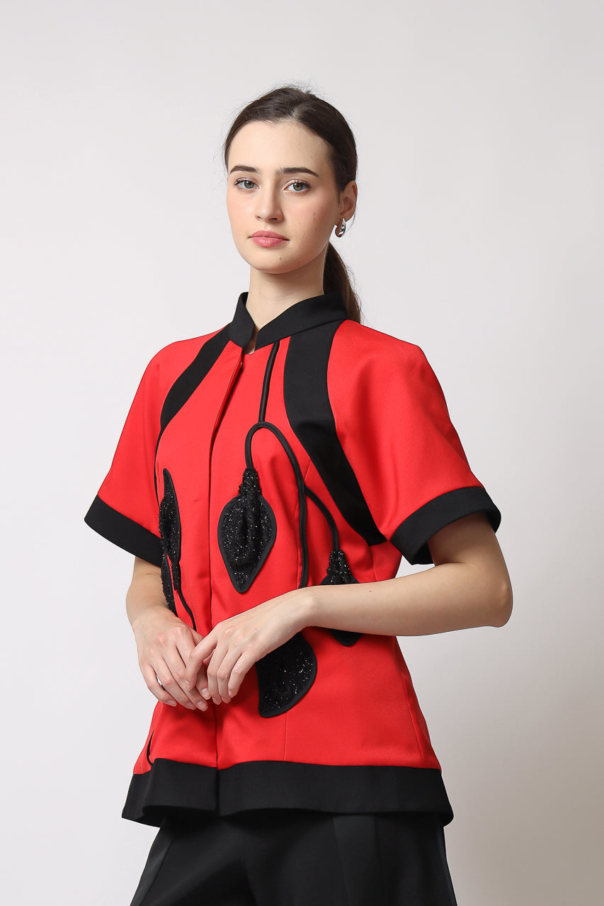 Bloom et Champs Red Lampion Blouse / Celana Terompet