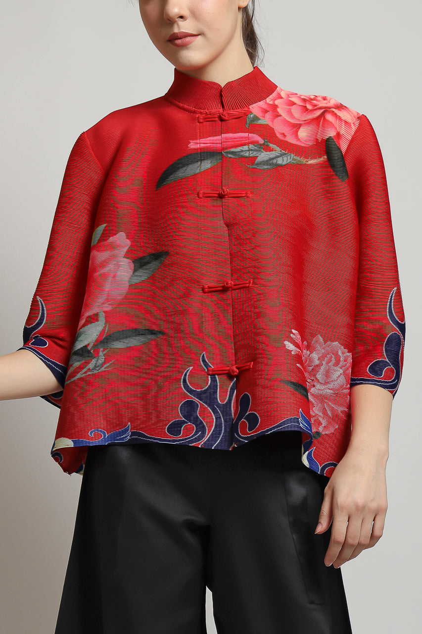 Bloom et Champs Floral Pleats Top