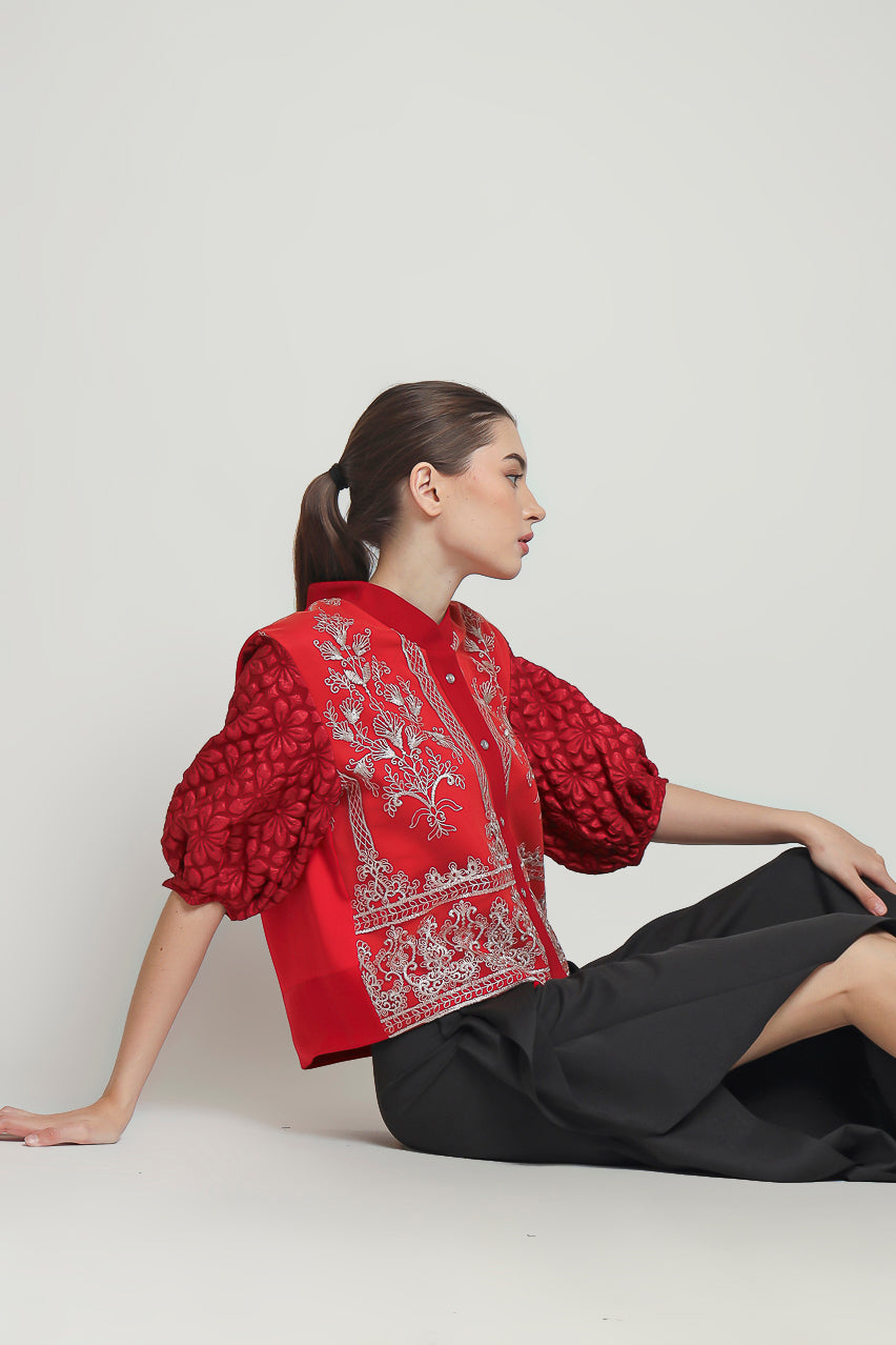 Bloom et Champs Bamboo Tulle in Red