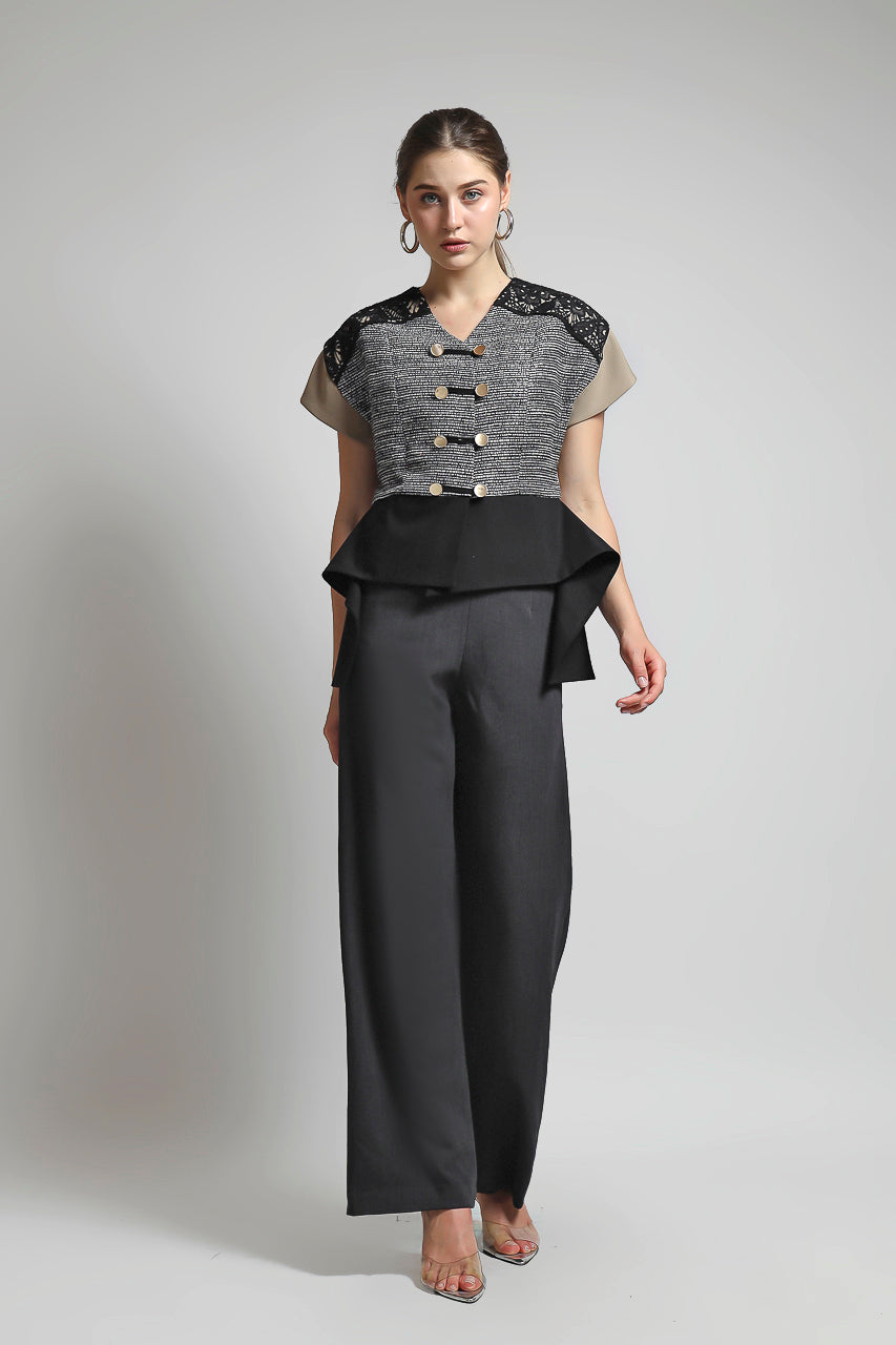 Bloom et Champs Top Tassel Jacquard Grey