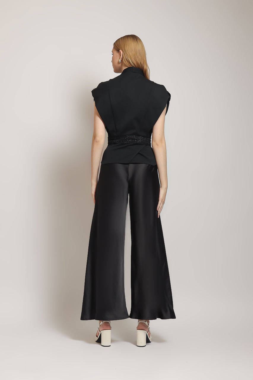 Bloom et Champs CoCo Saten Peplum Top/Flare Saten Pants