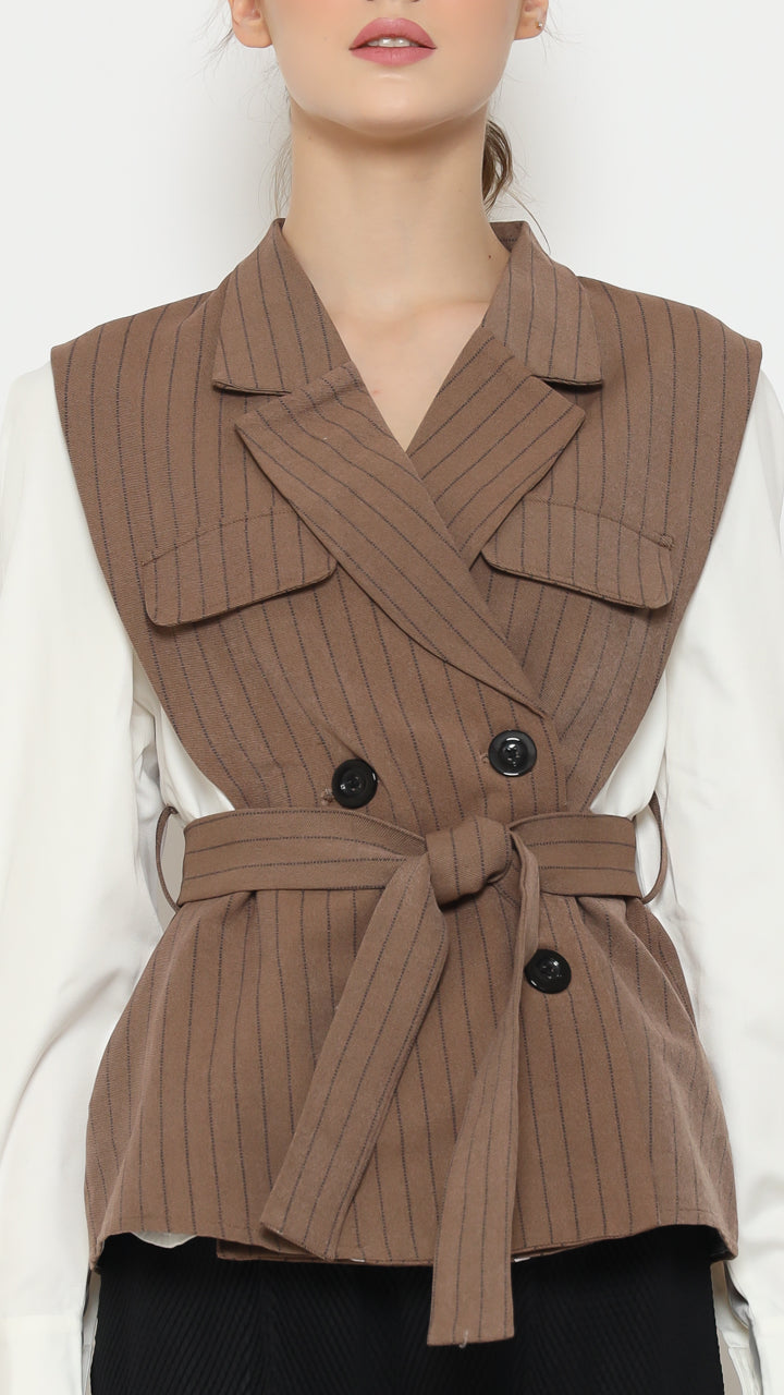 Bloom et Champs Kemeja Salur Mocha