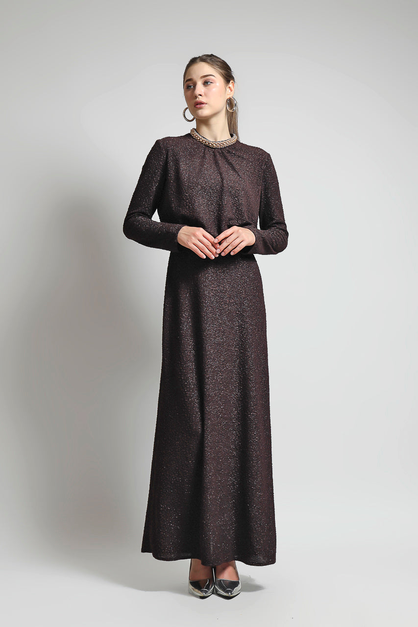 Bloom et Champs Dress Cognac Pearl Dress