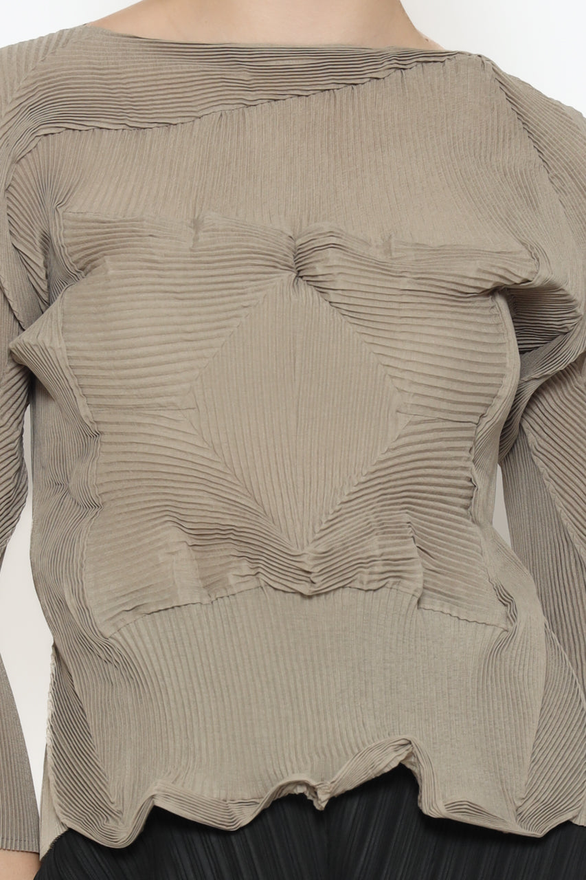 Bloom et Champs Crumpled Skin Tone Pleats Top/Parallel Pleats Pants