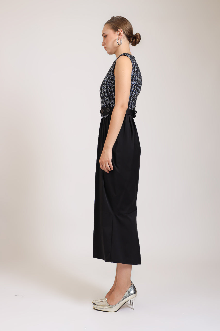 Bloom et Champs Tweed Navy Dress